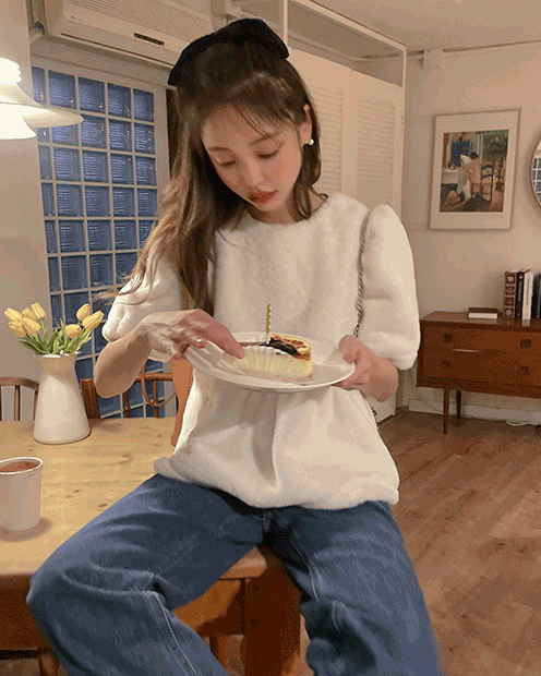 Mink puff blouse ( 3 color )