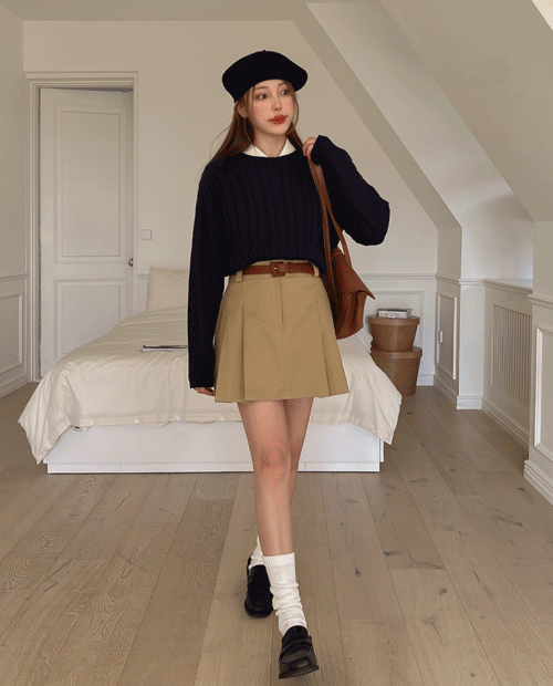 Leona pintuck pleats skirt ( 3color )