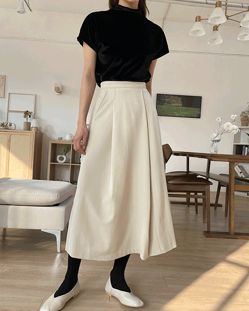 Mood pin tuck skirt ( 3 color )