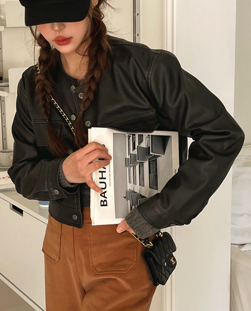 Flavia washing leather jacket ( 2color ) ★입고지연