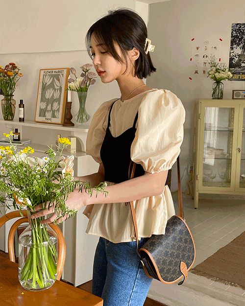[sale] Jenoke puff blouse ( 2 color )