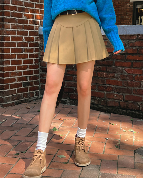 Linda belt set pleats skirt ( 4color )
