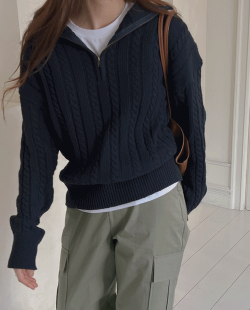 Portia zip up knit ( 4color )